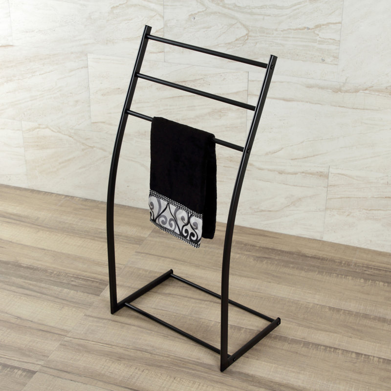 Kingston Brass Edenscape Freestanding 3-Bar Towel Rack, Matte Black