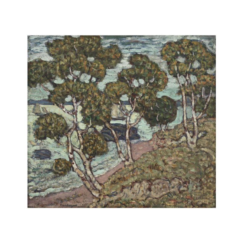 «The Birches» par Maurice Brasil Prendergast - estampe numérique, H 22 po x l 28 po
