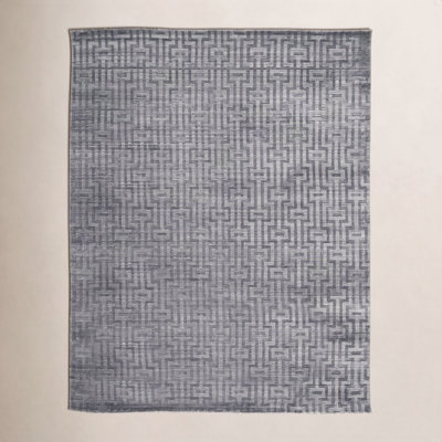 Marcia Dark Silver Gray Hand-Woven Geometric Rug