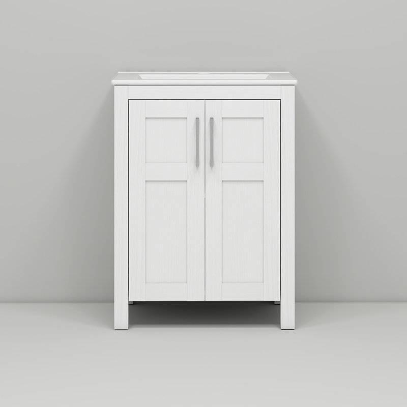 Meuble-lavabo 24 po avec lavabo encastré, Blanc