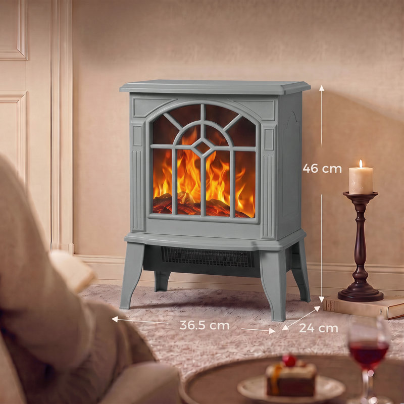 HOMCOM 36.5 cm W Electric Stove, Grey