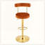 Chaise de bar pivotante rembourrée en velours doux-130770192