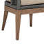 Chaise de patio d'extérieur en bois d'eucalyptus vieilli avec corde grise et coussins en oléfine taupe