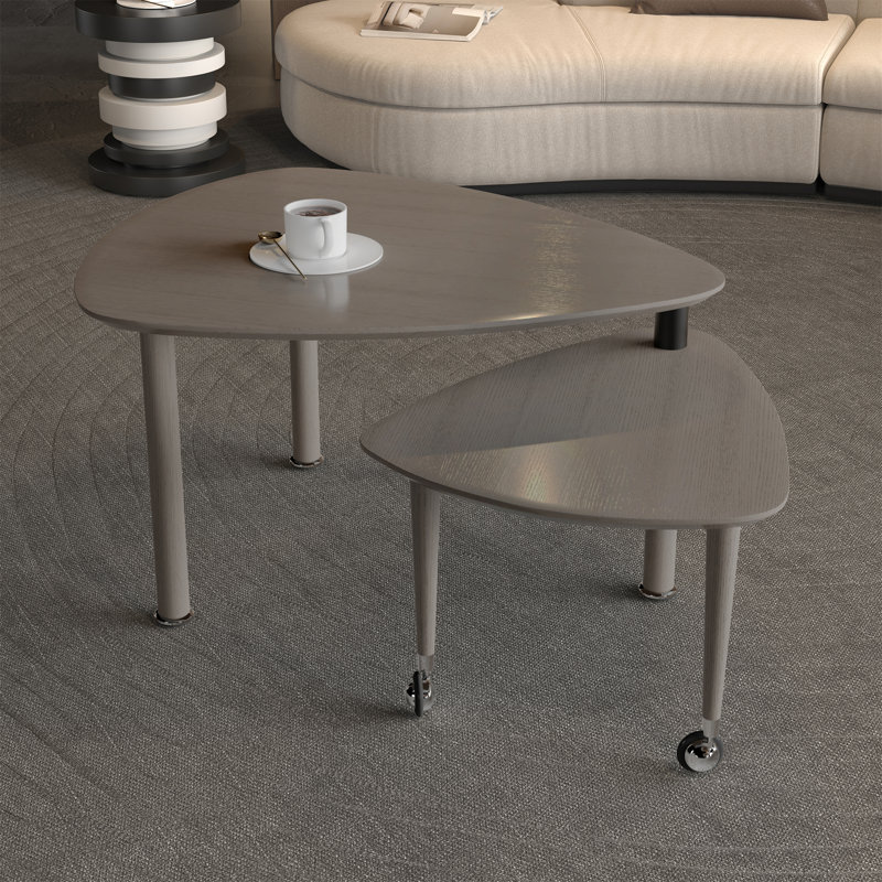 Table basse rotative moderne à 360 degrés pour le salon (table incluse seulement), Brun-noir