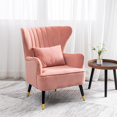 Devon Velvet Wingback Chair