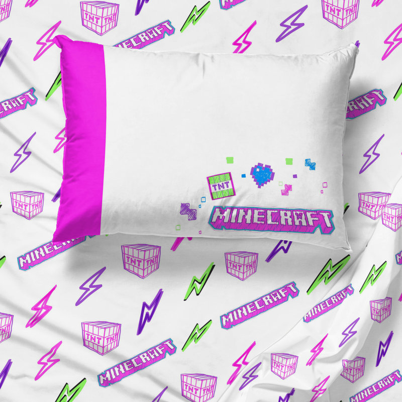 Minecraft Cyber Neon Twin Bed Set