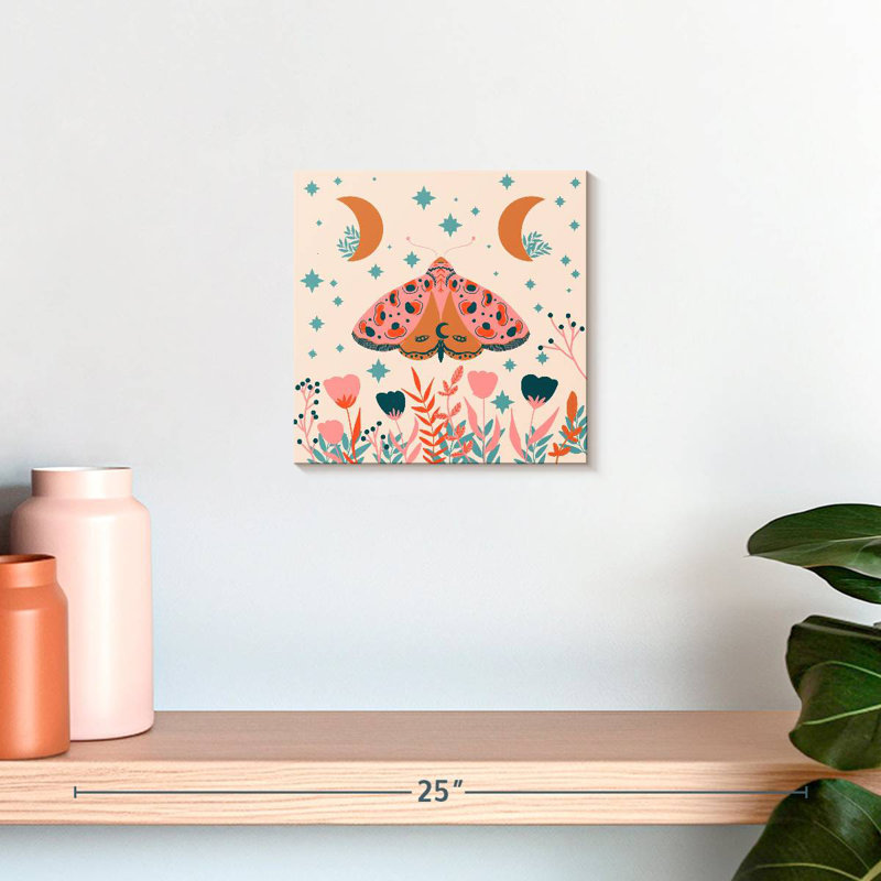 Brampt Moon And Moth, 10'' H x 10'' W