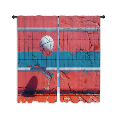 Volleyball Sports Bathroom Room Darkening Curtain