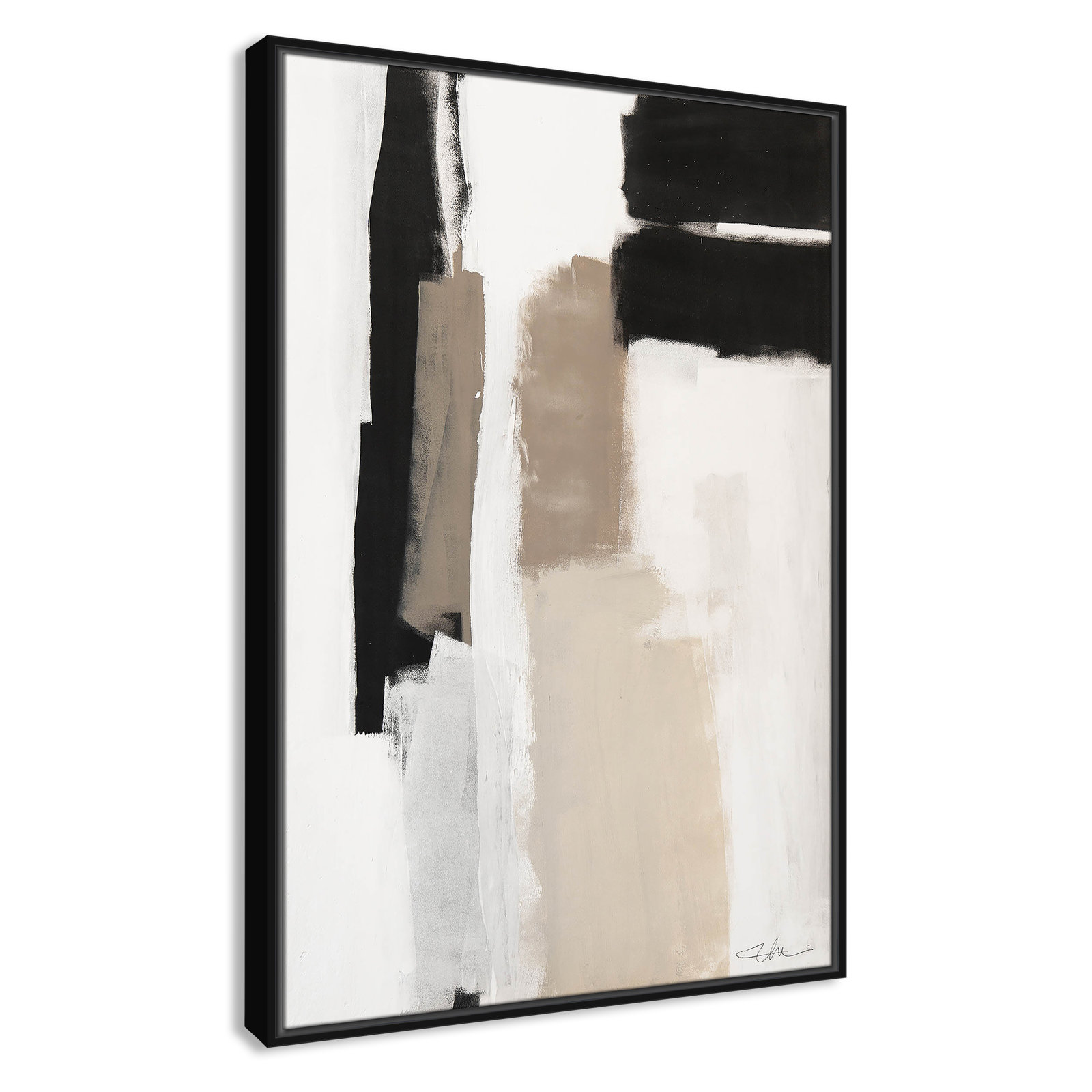 Calvin "Earth Scapes II" Print, 37.5" H x 25.5" W x 2" D, Black Floater Framed, No Mat