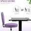Fauteuil de bureau violet avec dossier en forme de cœur, hauteur réglable, roulettes pivotantes à 360°, lin respirant et mousse souple, idéal pour les moments de détente à la maison.