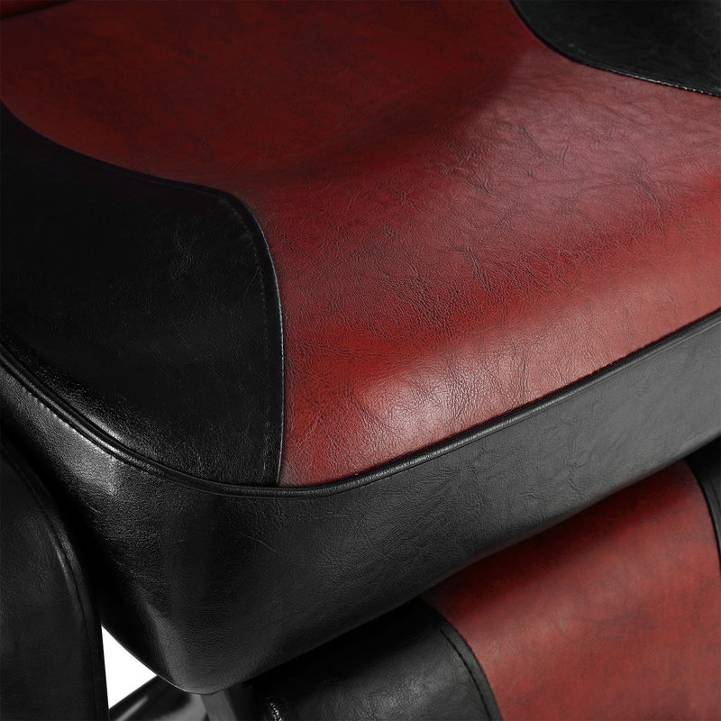 Faux Leather Recliner, Red/Black