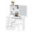 Vanity Desk with Sliding Mirror, Bedroom Dressing Table, Makeup Desk with 6 Drawers, Open Shelves, Hidden Storage Space