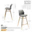 Upholstered Counter Stool with Metal Frame-1651201771