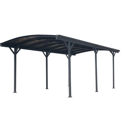 10 FT * 19 FT* 7 FT Arch Carport Aluminum Metal Frame And Polycarbonate Panels Car Port For Outdoor Driveway Car