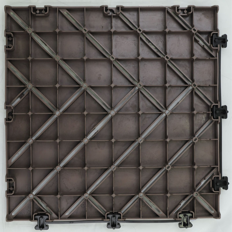 Carreau de terrasse emboîtable en plastique 12 po x 12 po, Chocolat