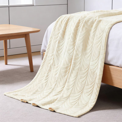 Jeté en flanelle douce pour canapé, couverture moelleuse en forme de velours avec motif rétro décoratif, jeté chaud et léger toutes saisons