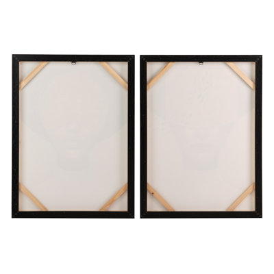 WOMEN SET 2 CANVAS W BLACK FRAME 60x4x80 CM - 2 Piece Floater Frame Print Set on Canvas