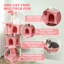 Arbre à chat 63 po avec poteaux à griffer en sisal, condos, rose