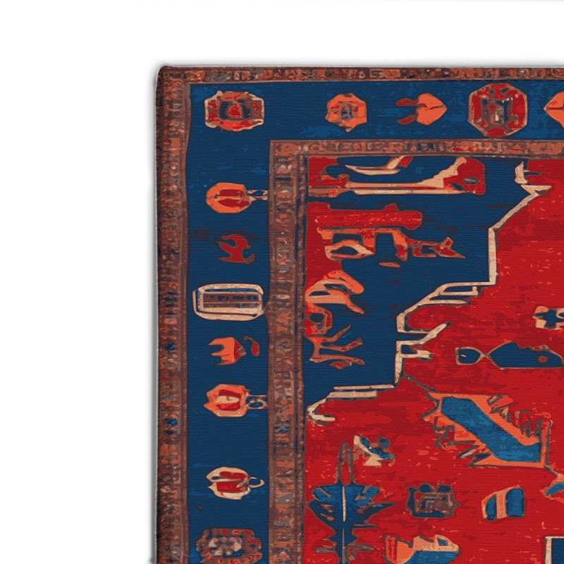 Tapis rouge intérieur et extérieur Tabriz, Rectangle 4pi x 6 pi
