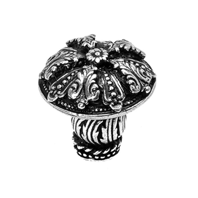 Poignée en acanthe de style Renaissance avec pied à volutes en mercure doré, Argent argent