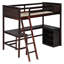 Lit mezzanine simple avec tablettes et bureau