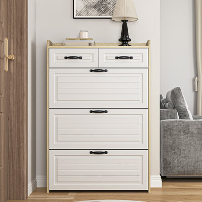 Armoire de rangement pour chaussures 24 tiroirs avec tiroir et tablette réglable