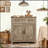 Washed Wood Farmhouse Barn-Door Storage Cabinet, Coffee Bar Buffet Sideboard with Drawer for Kitchen and Living Room-128975431