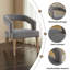 Chaise d'appoint rembourrée en tonneau de 25,79 po de large avec pieds en bois massif patiné pour salle à manger-1997071215