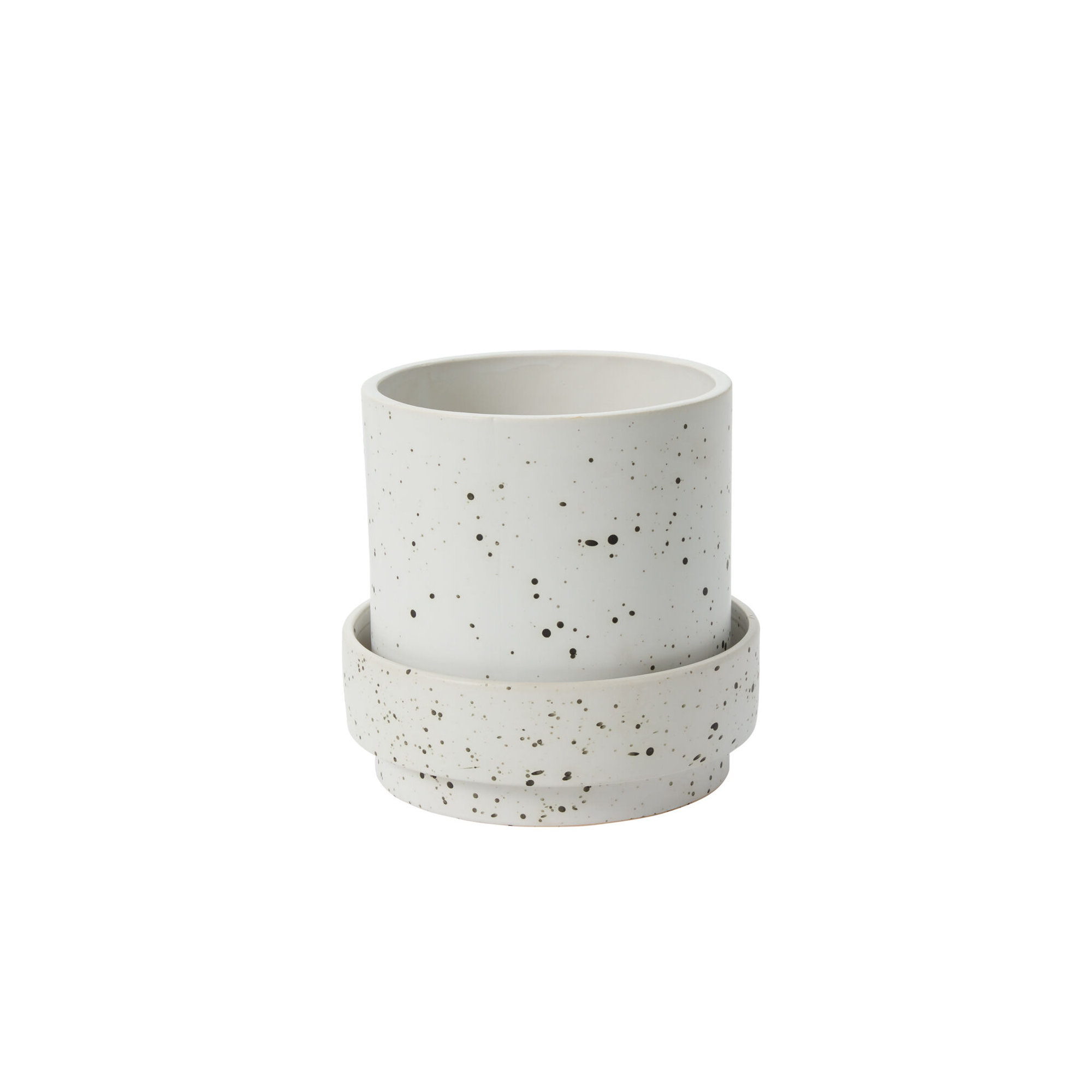 Bridgeway Pot with Saucer, 7.75" H x 8" W x 8" D