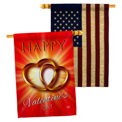 Double Sided 40'' H x 28'' W Polyester Valentine's Day House Flag