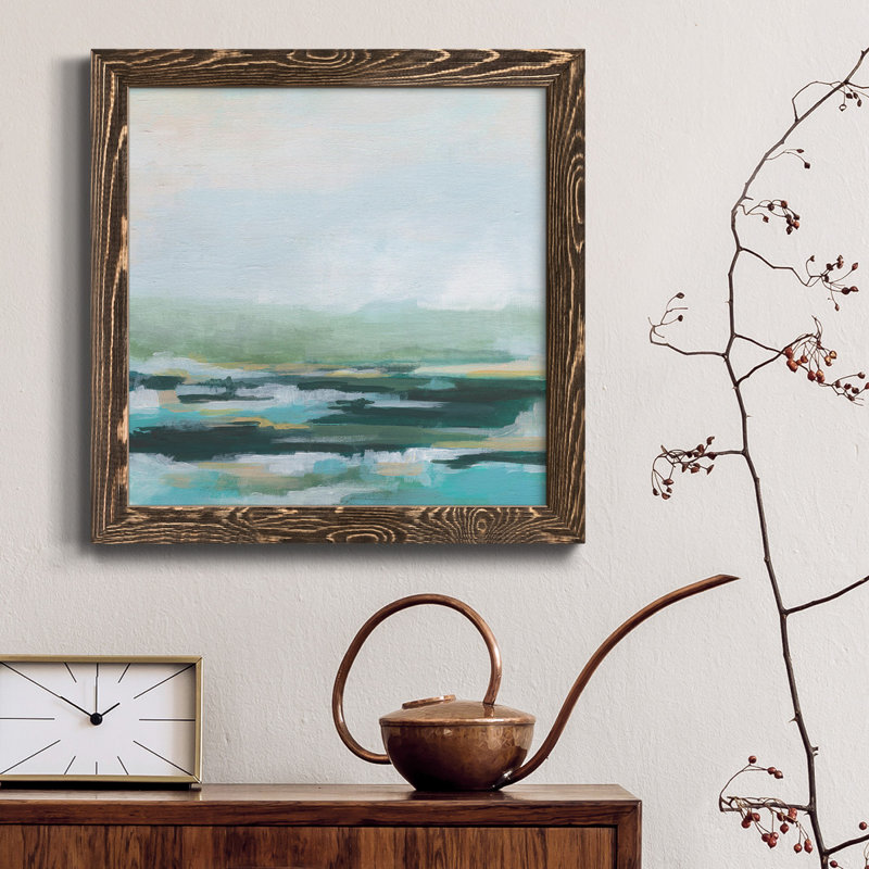 Toile encadrée Misty Inlet I-Premium - prête à être accrochée, Cadre noyer, H 35,5 po x l 35,5 po x P 1,5 po