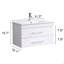 Ce meuble-lavabo mural blanc brillant de 32 pouces avec tiroirs doubles, système de fermeture en douceur, lavabo en céramique crée un espace de salle de bain moderne et minimaliste!