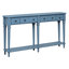 Console Retro - Bleu marine. 4 tiroirs et tablette ouverte. Look rétro rustique avec finition pin. Fabriqué en pin. Ours de table 220 lb, tiroir 15 tablettes inférieures 33 lb Polyvalent pour les espaces de vie.-1258650788