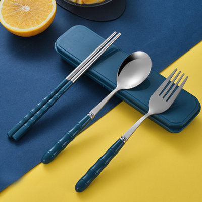 Vaisselle portative Ensemble de couverts portatifs en acier inoxydable pour étudiants