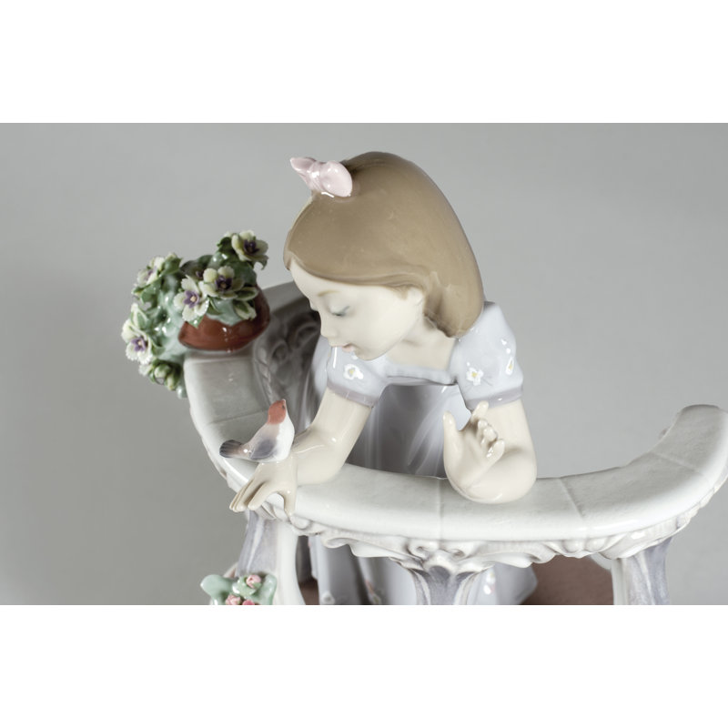 Morning Song Girl Figurine, Gray