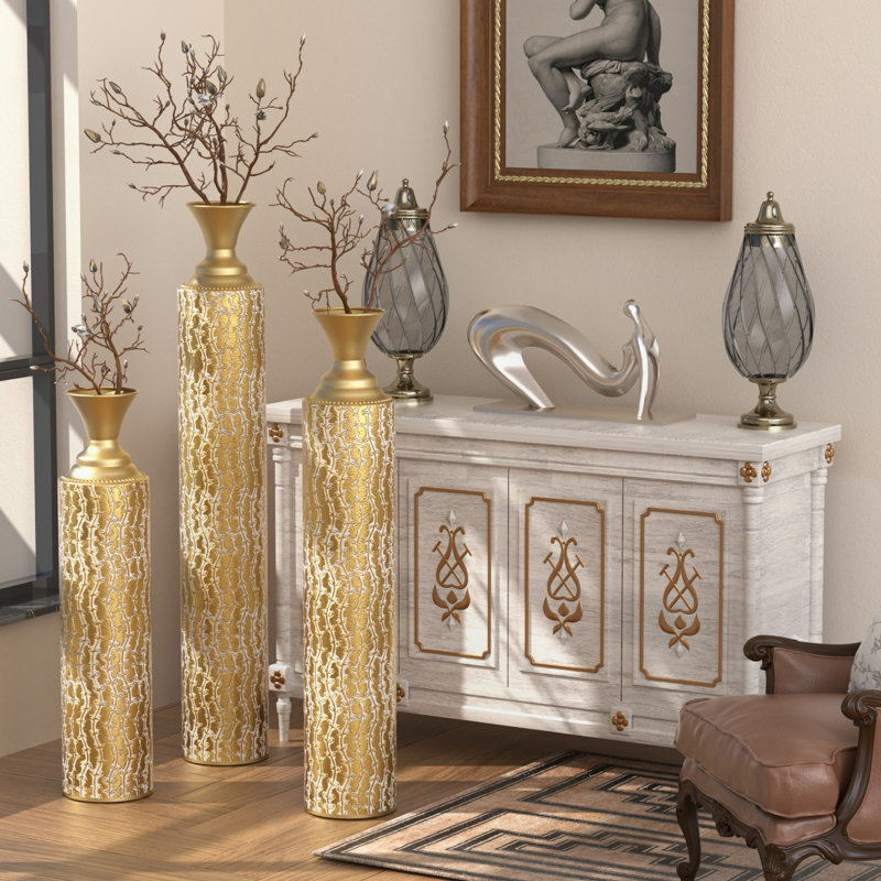 Vase de plancher en métal Laqueisha