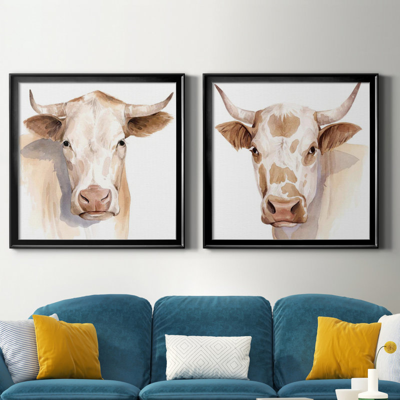 Ranch Shadow I Ranch Shadow I - Ensemble de 2 cadres photo sur toile, H 26,5 po x l 53 po x P 1,5 po, Toile avec cadre noir