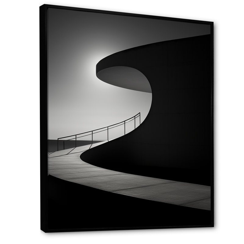 Mimalisme, bâtiment, paysage, impressions sur toile, H 32 po x l 16 po x P 1 po, Cadre flottant noir