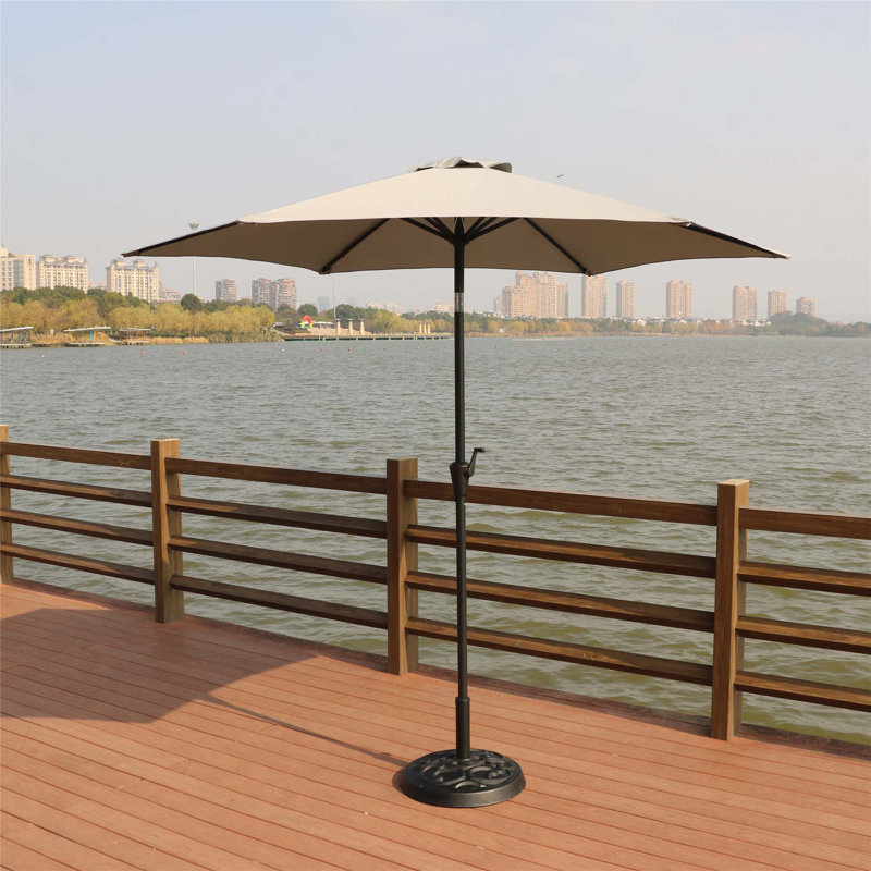 Parasol d'extérieur résistant à la rouille avec fonctions polyvalentes et durabilité, Gris