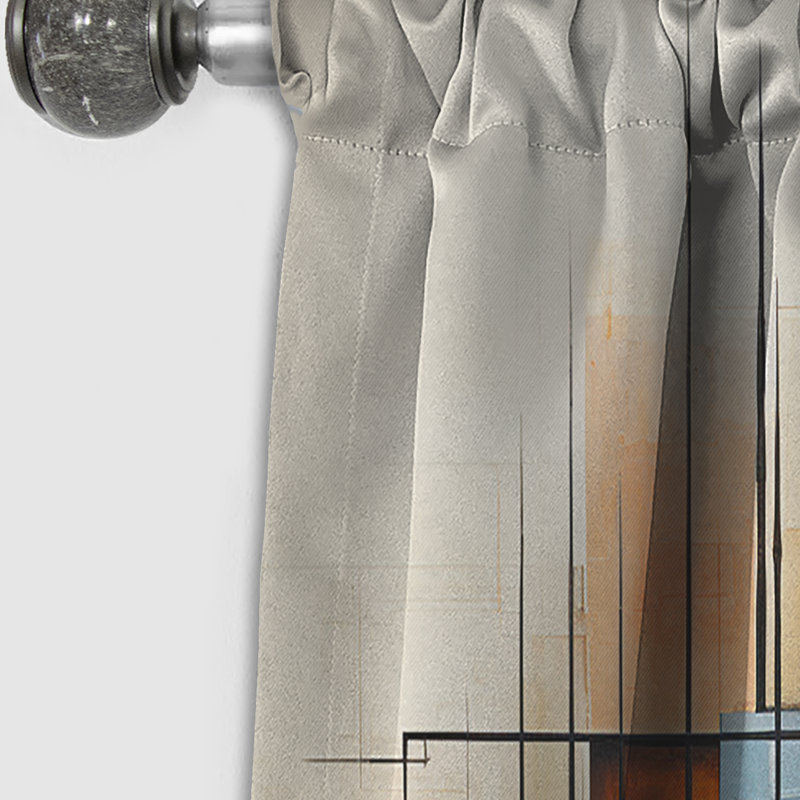 Constructivisme Construit Horizons V - Rideau occultant abstrait Constructivisme - 1 panneaux, L 52 po x L 63 po