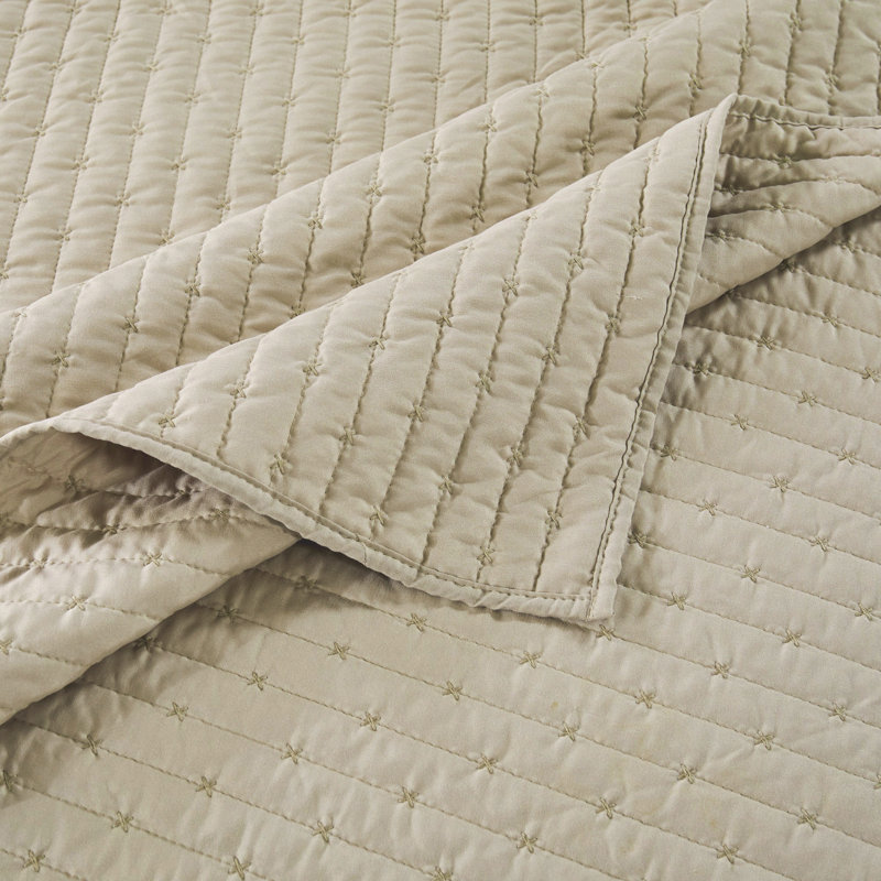 Greenland Home Fashions Monterrey Taupe 3-Piece King Size Quilt Set 105x95 + 20x36 (2), King Quilt + 2 King Shams