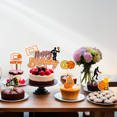 Basketball Cake Topper,Basketball Cupcake Toppers