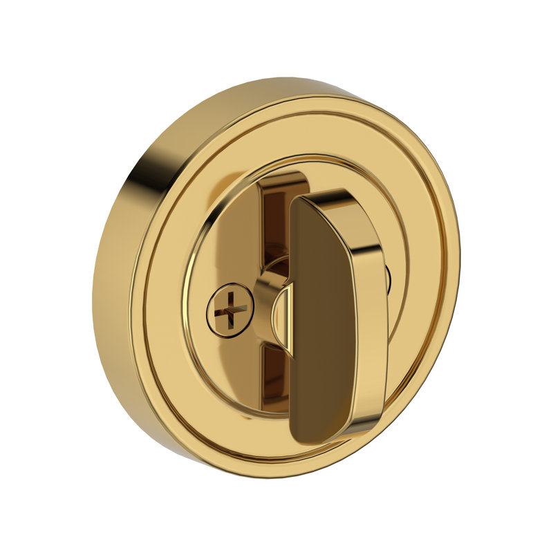 Recessed Round Deadbolt Patio Deadbolt in Polished Chrome, Lifetime (PVD) Polished Brass