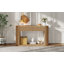 Console ovale avec 2 tiroirs et tablette inférieure Trexm, table d'entrée en bois avec glissières en métal pour le salon-1069952974