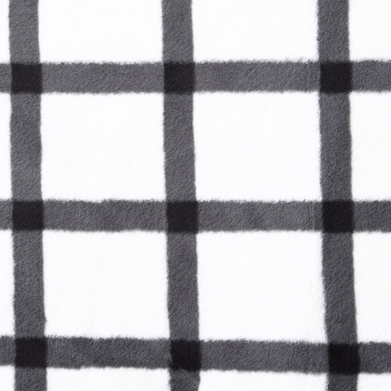Eddie Bauer Faux Fur Throw Blankets, Bunkhouse Plaid Ivory 