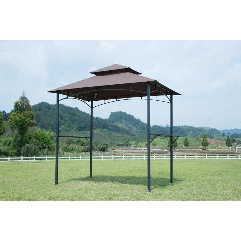 Pavillon de jardin en acier pour barbecue l 8 pi. x P 5 pi.