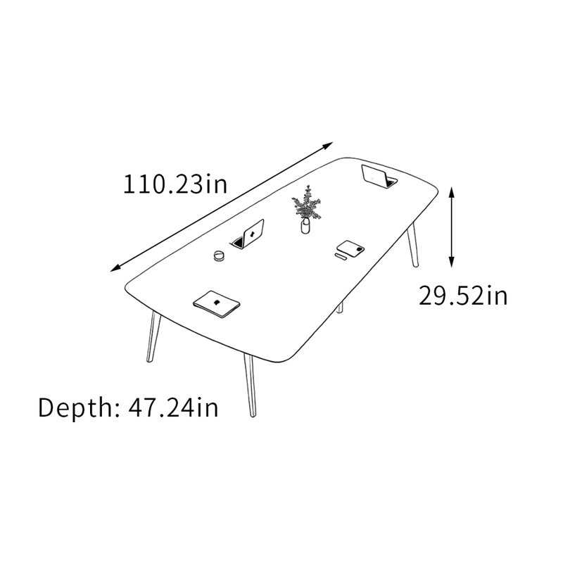 Oshay, Brun noyer, H 29,52 po x L 110,23 po x l 47,24 po