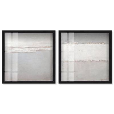Luxe Abstract Art 2 Panel Set Shadowbox Print by 