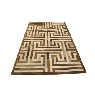 Performance Cowhide Geometric Indoor Rug