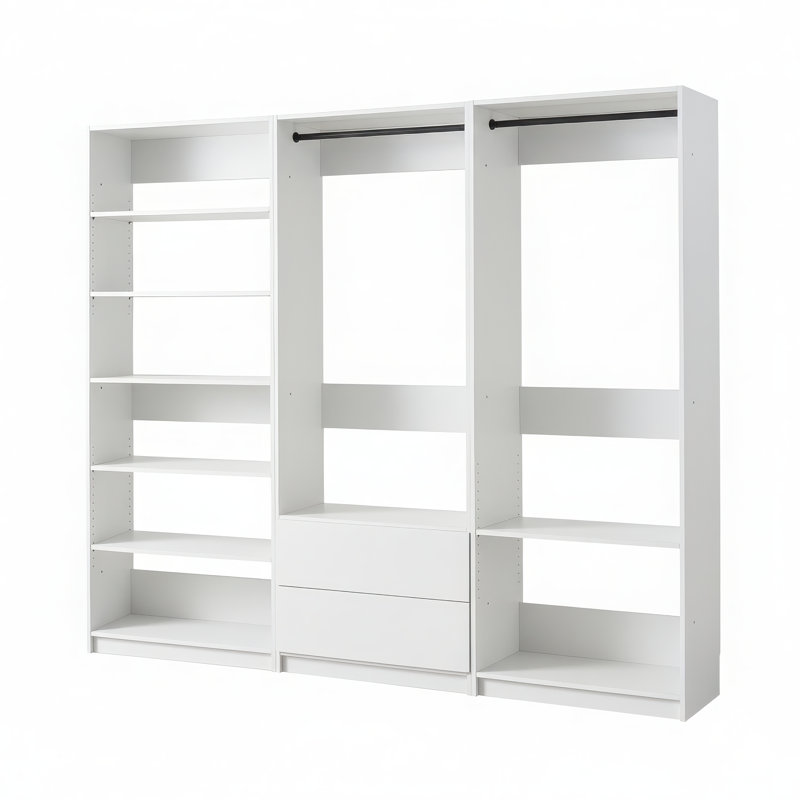 Prosper Oak Freestanding Walk In Wood Closet System, White